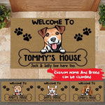 Dog Doormat Customized Name And Breed Welcome To Dog's House Human Live Here Too - PERSONAL84