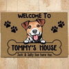 Dog Doormat Customized Name And Breed Welcome To Dog&#39;s House Human Live Here Too - PERSONAL84