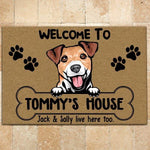 Dog Doormat Customized Name And Breed Welcome To Dog's House Human Live Here Too - PERSONAL84