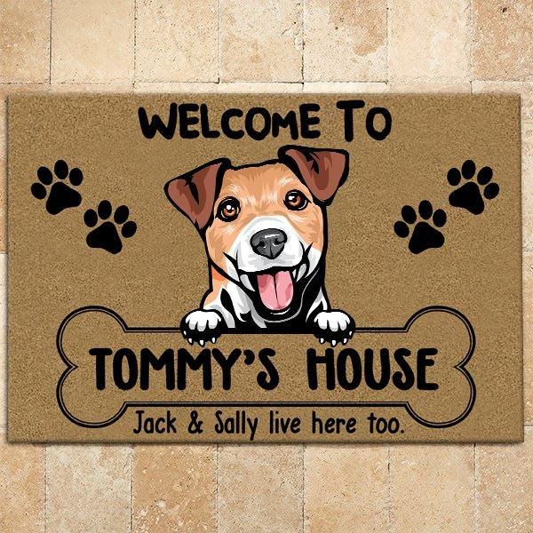 Personalized Welcome to Dog House Doormat, Personalized Dog House Doormat  Dog, Doormat, Dog Gift, Dog mat, Custom Dog - Cartoon Dog Printing Doormat