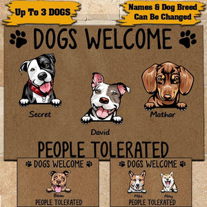 Dog Doormat Customized Name And Breed Welcome To Dog's House Human Live  Here Too