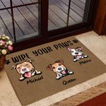 Dog Doormat Customized Names and Breeds Wipe Your Paws - PERSONAL84