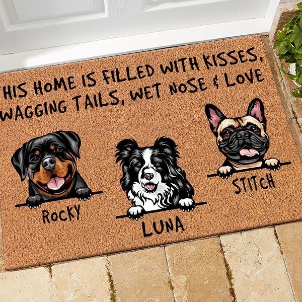 Dog Doormat Customized This Home Is Filled With Kisses - PERSONAL84