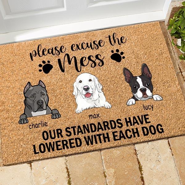 Dog Doormat Personalized Name and Breed Excuse The Mess Personalized Gift - PERSONAL84