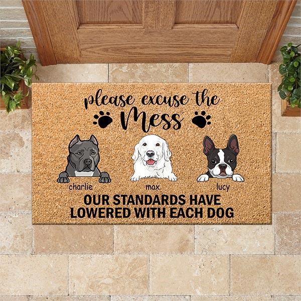 Dog Doormat Personalized Name and Breed Excuse The Mess Personalized Gift - PERSONAL84