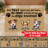 Dog Doormat Personalized Names and Breeds Just Text When You&#39;re Here No Need To Knock And Get Dogs Involved Personalized Gift - PERSONAL84