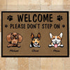 Dog Doormat Personalized Names and Breeds Welcome Please Don&#39;t Step On My Dog Personalized Gift - PERSONAL84