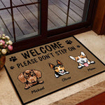 Dog Doormat Personalized Names and Breeds Welcome Please Don't Step On My Dog Personalized Gift - PERSONAL84