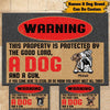 Dog Gun Custom Doormat This Property Is Protected By The Good Lord, Dogs And A Gun Personalized Gift - PERSONAL84