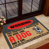 Dog Gun Custom Doormat This Property Is Protected By The Good Lord, Dogs And A Gun Personalized Gift - PERSONAL84