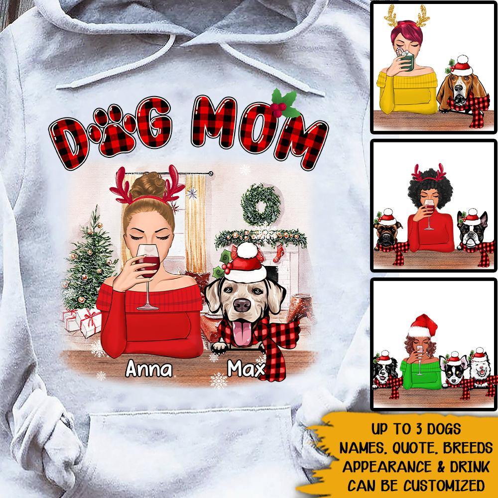 Dog Lovers Custom T Shirt Dog Mom Christmas Personalized Gift - PERSONAL84