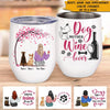 Dog Mom Custom Wine Tumbler Dog &amp; Wine Make Life Better Personalized Gift - PERSONAL84
