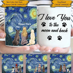 Dog Mug Personalized Name And Breed I Love You To The Moon And Back - PERSONAL84