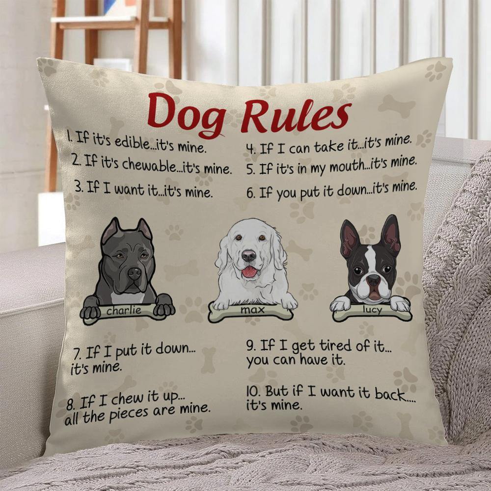 Dog Pillow Customized Dog Rules Personalized Gift - PERSONAL84