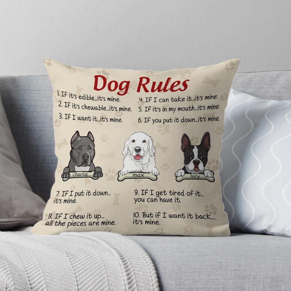 Dog Pillow Customized Dog Rules Personalized Gift - PERSONAL84