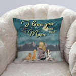 Dog Pillow Personalized Names and BreedsI Love You To The Moon And Back Personalized Gift - PERSONAL84