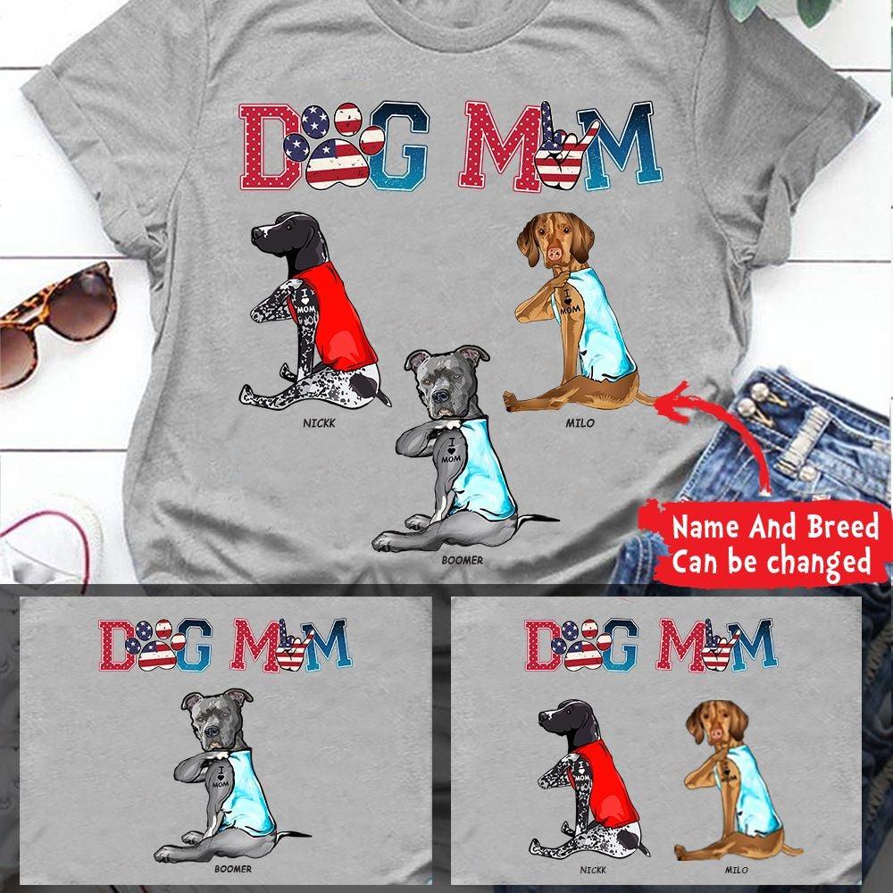 Dog Shirt Personalized Name And Breed Dog Mom - PERSONAL84