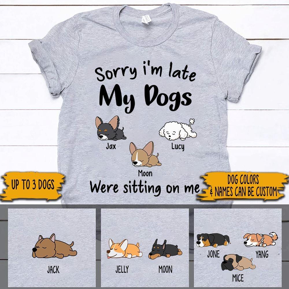 Dog Shirt Personalized Names And Breeds My Dog Was Sitting On Me - PERSONAL84