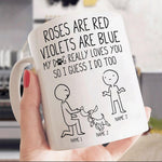 Dog X Couple Mug Customized Roses Are Red Personalized Gift - PERSONAL84