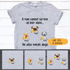 Dogs, Beer Shirt Personalized Names And Breeds A Man Cannot Survive - PERSONAL84