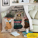 Dogs Blanket Customized Name And Breed Forever In My Heart Christmas Holiday - PERSONAL84