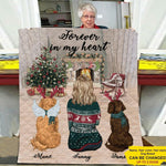 Dogs Blanket Customized Name And Breed Forever In My Heart Christmas Holiday - PERSONAL84