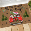 Dogs Custom Christmas Doormat Customized Name And Breed Tis The Season To Be Jolly - PERSONAL84