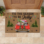 Dogs Custom Christmas Doormat Customized Name And Breed Tis The Season To Be Jolly - PERSONAL84