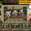 Dogs Custom Christmas Doormat Go Away Unless You Have Wine And Dog Treats Christmas Personalized Gift - PERSONAL84