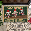 Dogs Custom Christmas Doormat Go Away Unless You Have Wine And Dog Treats Christmas Personalized Gift - PERSONAL84