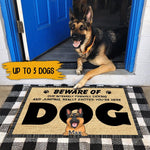 Dogs Custom Doormat Beware Of Dog Personalized Gift For Dog Lovers - PERSONAL84