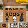 Dogs Custom Doormat Beware Of Personalized Gift - PERSONAL84
