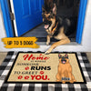 Dogs Custom Doormat Home Is Where Someone Runs To Greet You Personalized Gift For Dog Lovers - PERSONAL84