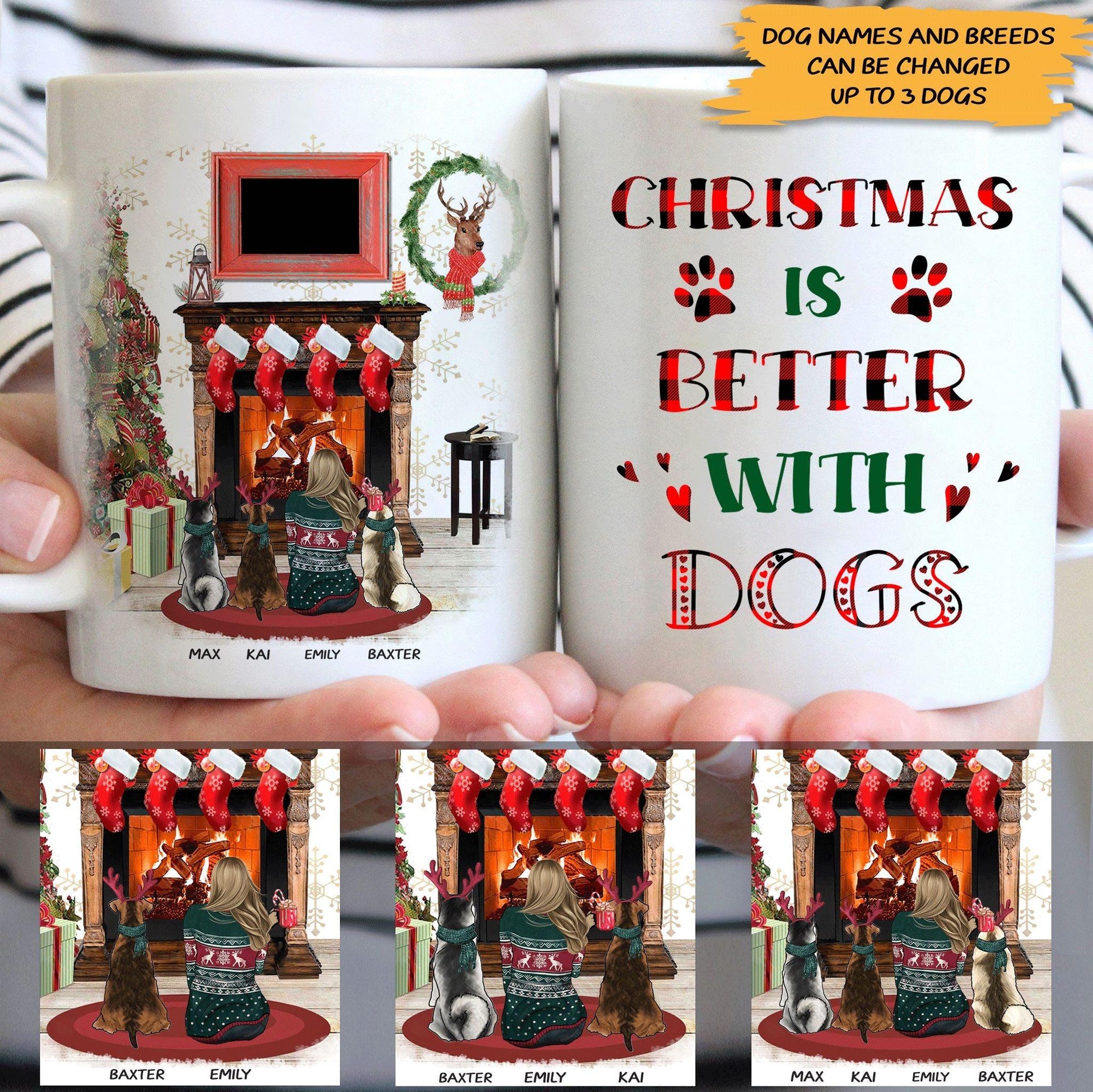 Dogs Mug Personalized Name And Breeds Christmas Is Better - PERSONAL84