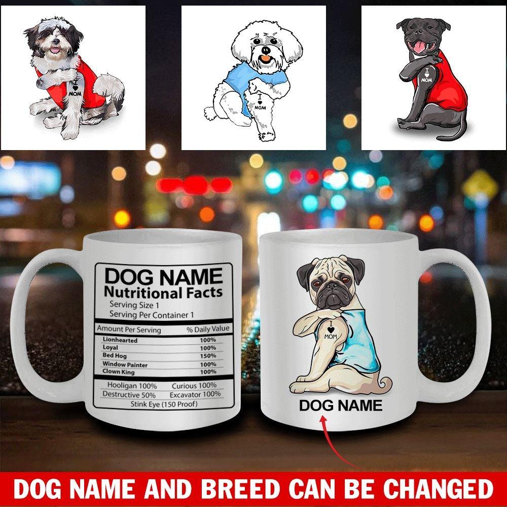 Dogs Mug Personalized Name And Breeds Nutritional Facts - PERSONAL84