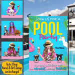 Dogs Pool Custom Garden Flag Join Us For A Pool Party Personalized Gift - PERSONAL84