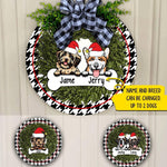 Dogs Wood Sign Customized Name and Dog Breeds Joy Merry Christmas - PERSONAL84