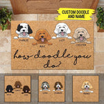 Doodle Doormat Personalized Name and Breed How Doodle you Do Personalized Gift - PERSONAL84