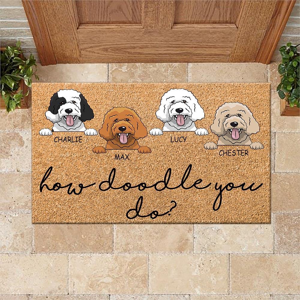 Doodle Doormat Personalized Name and Breed How Doodle you Do Personalized Gift - PERSONAL84