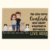 Cat Custom Doormat The Tiny Furry Overlords And Their Human Servants Live Here Personalized Gift For Cat Lover