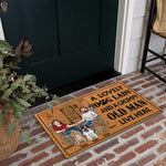 Dog Custom Doormat Lovely Dog Lady And Grumpy Old Man Live Here Personalized Gift