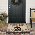 Couple Custom Doormat Welcome To Our Shit Show Let's Get Ready To Stumble Personalized Gift