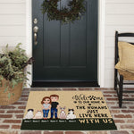 Cat Custom Doormat Welcome To Our Home The Human Just Live Here With Us Personalized Gift For Cat Lover