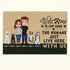 Dog Custom Doormat Welcome To Our Home The Human Just Live Here With Us Personalized Gift For Dog Lover
