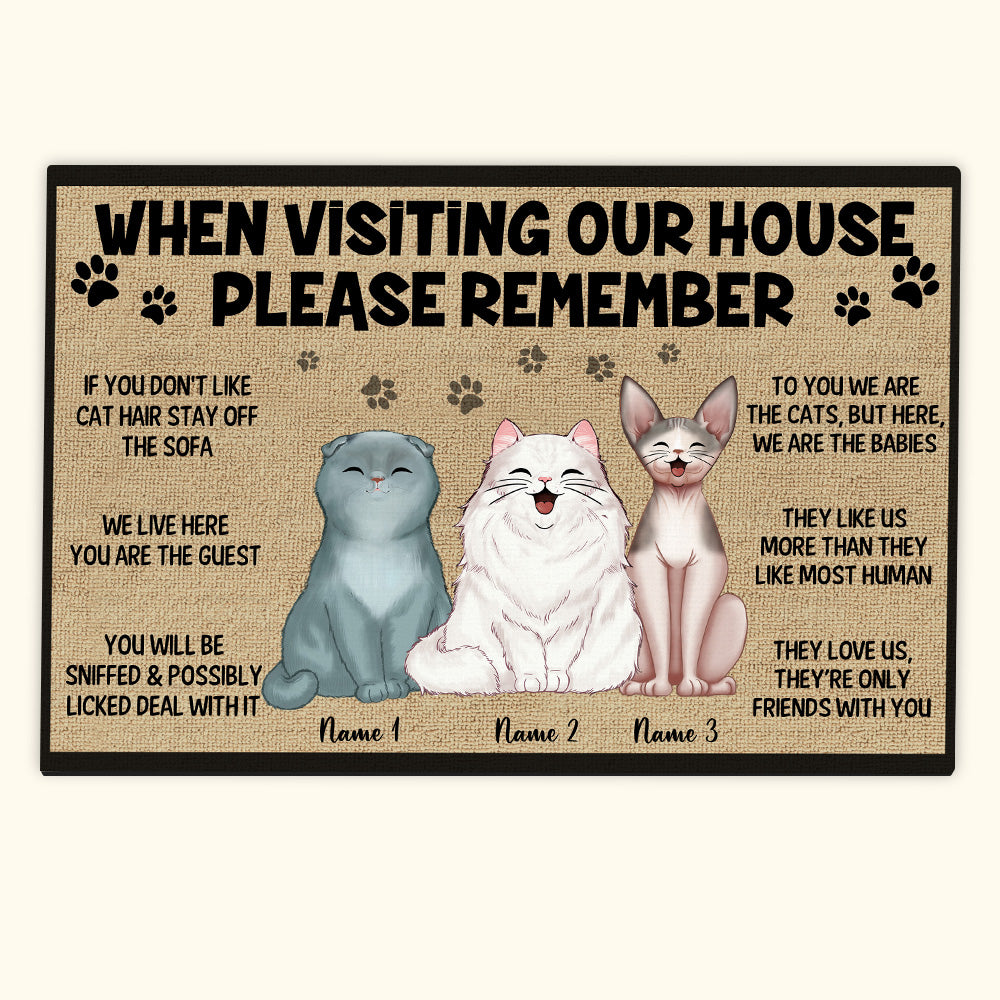 Cat Custom Doormat When Visiting My House Remember Personalized Gift Cat Lover