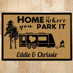 Doormat Customized Name and RV Home Is Where You Park It - PERSONAL84