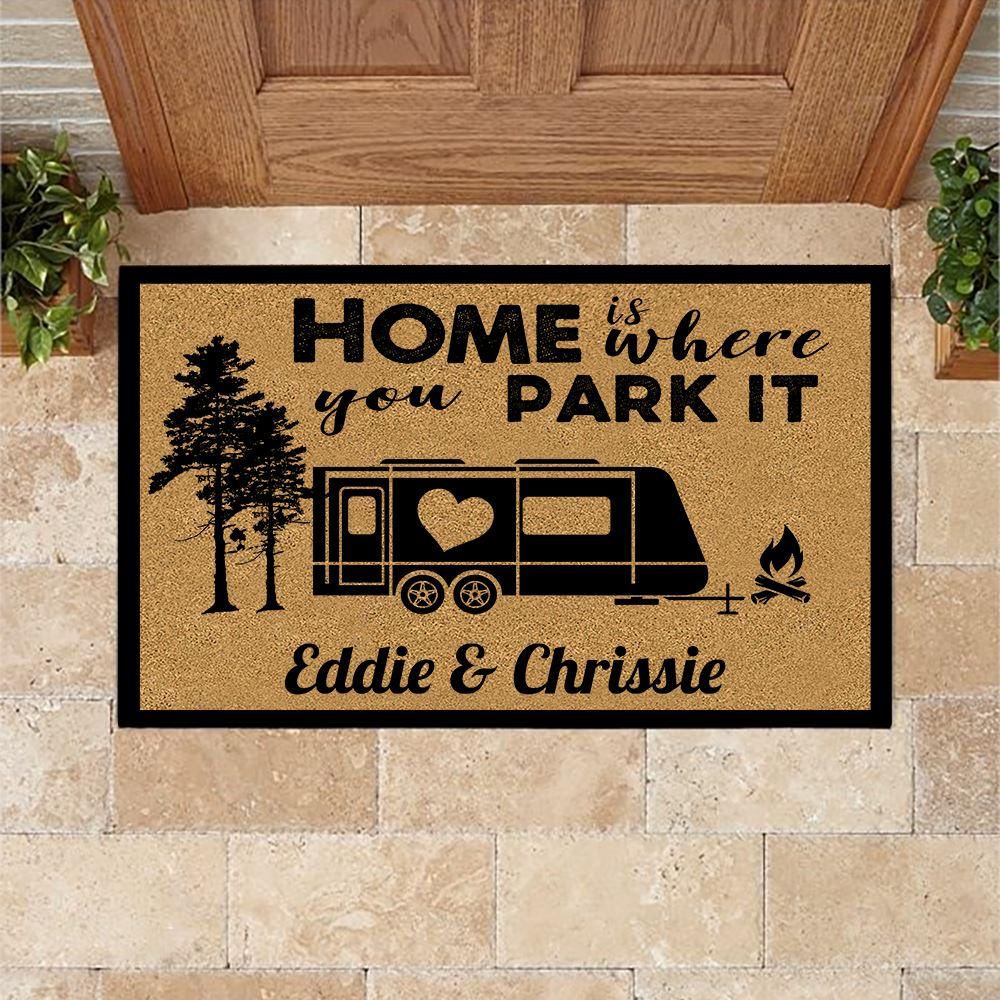 Doormat Customized Name and RV Home Is Where You Park It - PERSONAL84