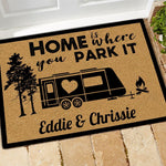 Doormat Customized Name and RV Home Is Where You Park It - PERSONAL84