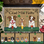 Dog Custom Doormat Cead Mile Failte A Hundred Thousand Welcomes Irish Personalized Gift