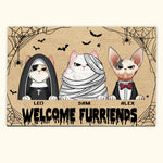 Cat Custom Doormat Welcome Friends Horror Personalized Gift For Halloween